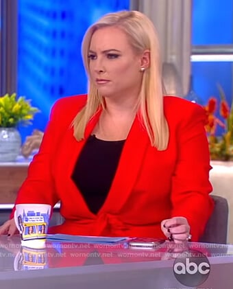 Meghan’s red tie blazer and pants  on The View