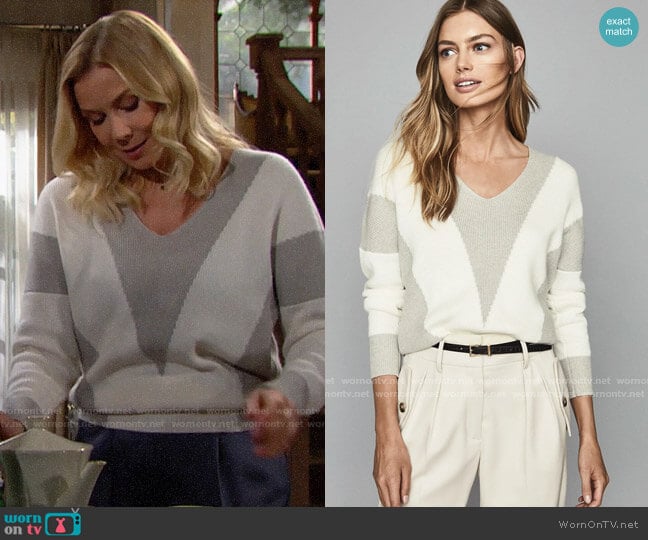 WornOnTV: Brooke’s grey and white colorblock sweater on The Bold and ...