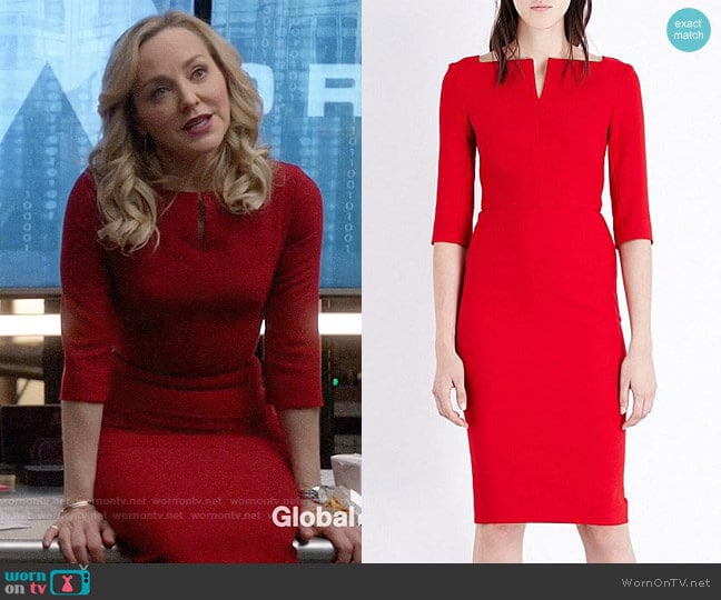 WornOnTV: Marissa’s red split-neck dress on Bull | Geneva Carr ...