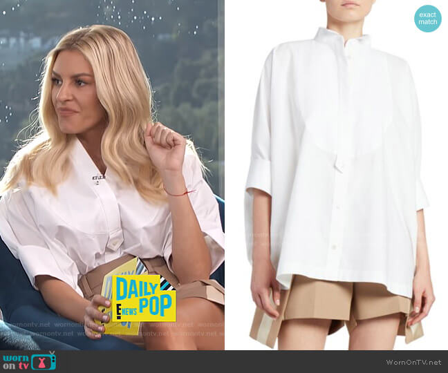 Cotton Poplin Tuxedo Shirt by Sacai worn by Morgan Stewart on E! News