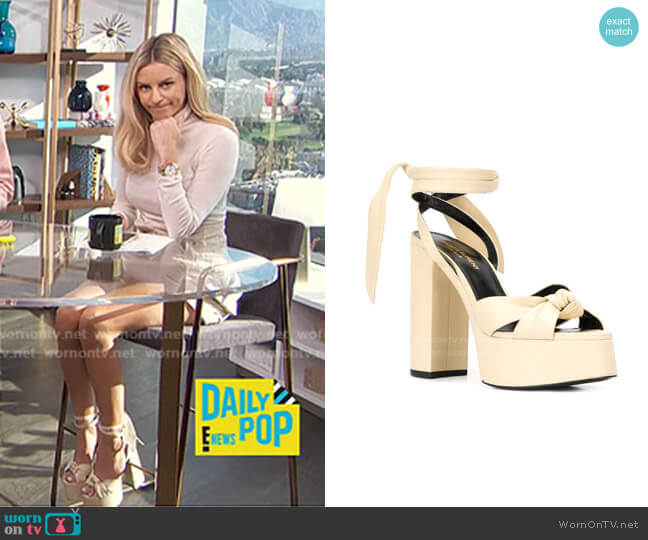 Bianca Platform Sandals by Saint Laurent worn by Morgan Stewart on E! News