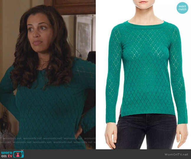 Anabelle Pointelle Sweater by Sandro worn by Grace Stone (Athena Karkanis) on Manifest