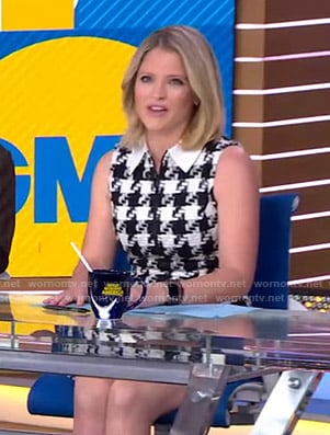 Sara’s houndstooth sleeveless dress on Good Morning America