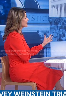 Savannah’s red pleated dress on Today