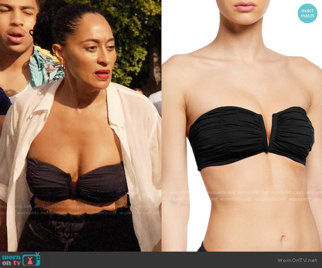 Seafolly Ruched Bandeau Bikini Top worn by Rainbow Johnson (Tracee Ellis Ross) on Black-ish