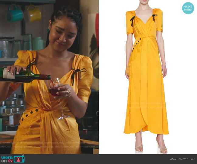 Twisted Jacquard Dress by Self Portrait worn by Kat Edison (Aisha Dee) on The Bold Type