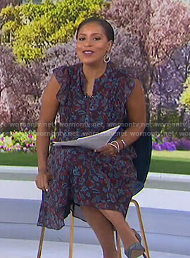 Sheinelle’s purple floral midi dress on Today