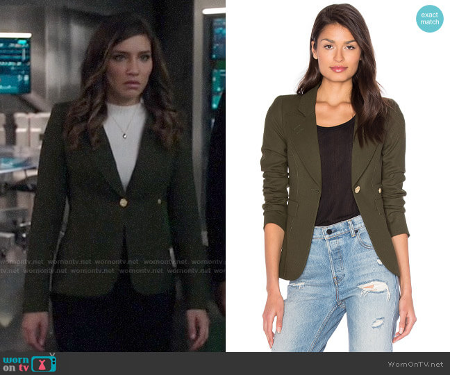 Smythe Duchess Blazer in Army worn by Dinah Drake (Juliana Harkavy) on Arrow