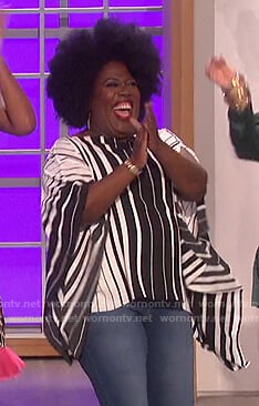 Sheryl’s striped asymmetric top on The Talk