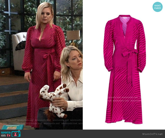 Tanya Taylor Marcela Zebra Print Midi Dress worn by Maxie Jones (Kirsten Storms) on General Hospital