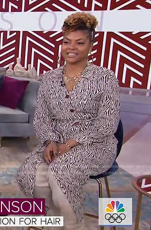 Taraji P. Henson's zebra print shirtdress on Today