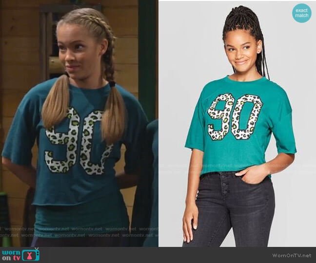 Leopard Print 90s Cropped T-Shirt by Grayson Threads as Target worn by Ava (Shelby Simmons) on Bunkd