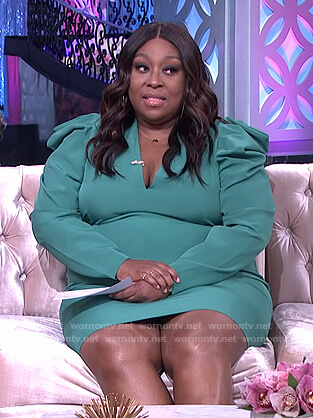 Loni's green puff sleeve dress on The Real