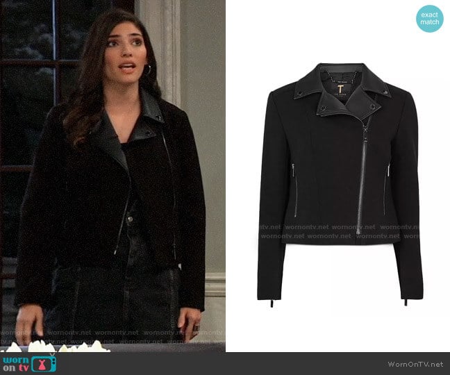 Ted Baker Topas Moto Jacket worn by Brook Lynn Quartermaine (Amanda Setton) on General Hospital