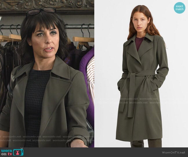 Oaklane Trench Coat by Theory worn by Constance Zimmer on Shameless