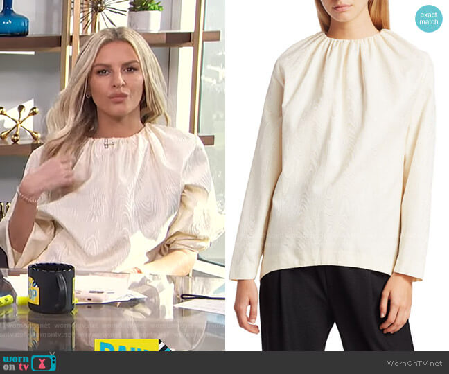 Vibrac Jacquard Blouse by Toteme worn by Morgan Stewart on E! News