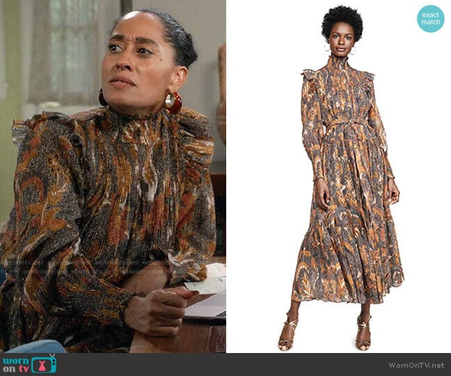 Ulla Johnson Constantine Dress worn by Rainbow Johnson (Tracee Ellis Ross) on Black-ish