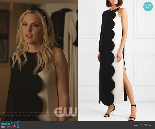 One-Shoulder Two-Tone Maxi Dress by Valentino worn by Alexis Carrington (Elaine Hendrix) on Dynasty