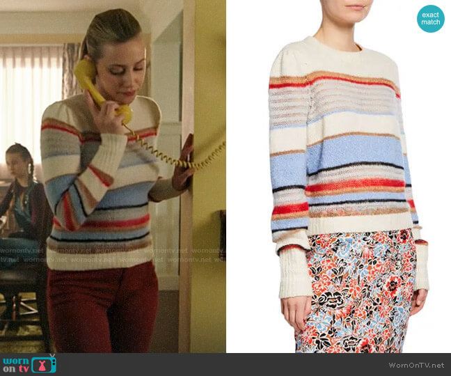 Veronica Beard Meredith Stripe Sweater worn by Betty Cooper (Lili Reinhart) on Riverdale