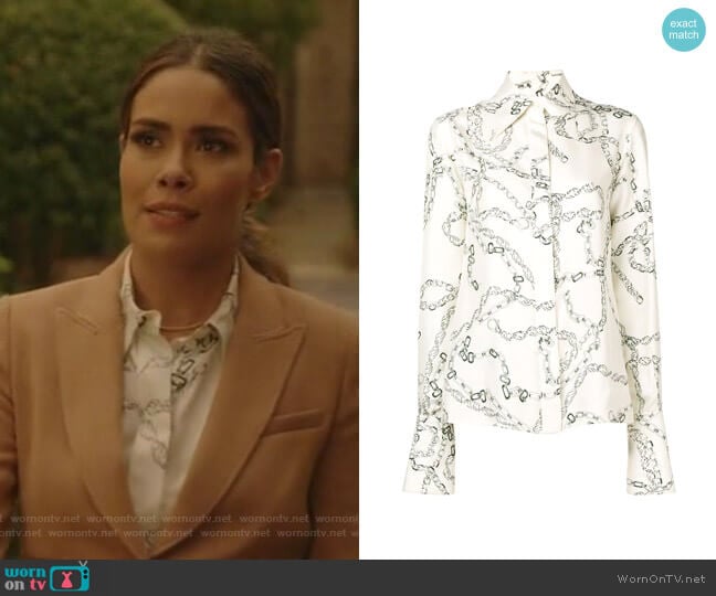 70s Collar Shirt by Victoria Beckham worn by Cristal Jennings (Daniella Alonso) on Dynasty