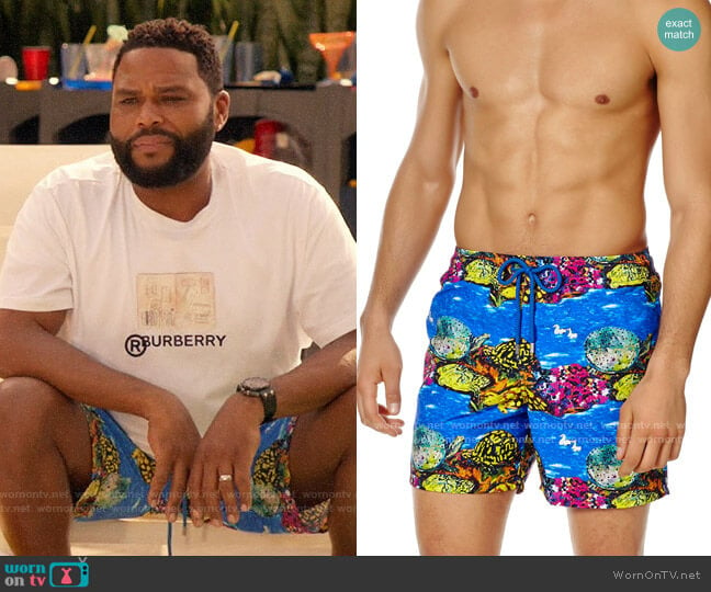 Vilebrequin Underwater Turtles Print Swim Trunks worn by Andre Johnson (Anthony Anderson) on Black-ish