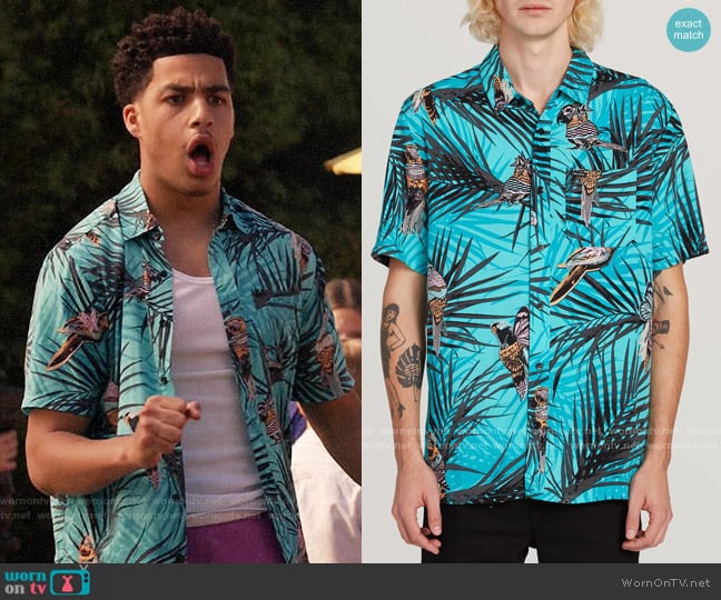 Volcom Party Bird Shirt worn by Andre Johnson Jr (Marcus Scribner) on Black-ish