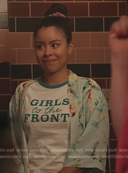 Mariana's Girls to the Front ringer tee on Good Trouble