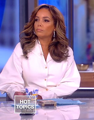 Sunny's white tie waist blouse on The View