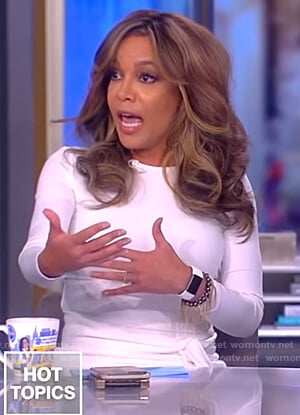 Sunny’s white tie waist dress on The View