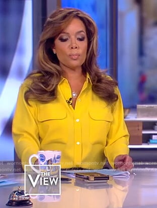 Sunny’s yellow pocket blouse on The View