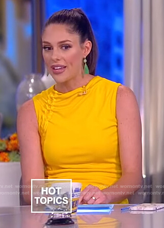 Abby's yellow ruched jersey dress on The View