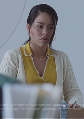 Mariana’s yellow tipped sweater on Good Trouble