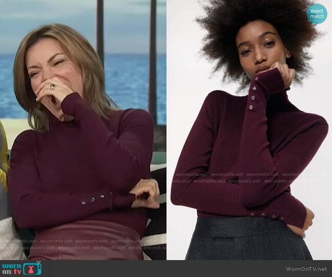 Turtleneck Sweater by Zara worn by Kit Hoover on Access Hollywood