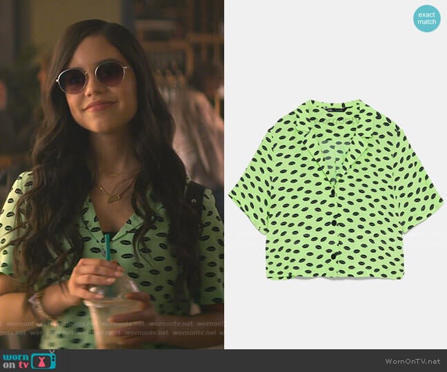 Print Shirt by Zara worn by Ellie (Jenna Ortega) on You