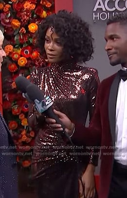 Zuri's sequined gathered gown at the 2020 Golden Globes