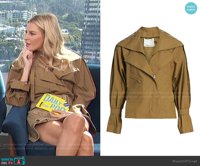 Detachable Collar Safari Jacket by 3.1 Phillip Lim worn by Morgan Stewart on E! News