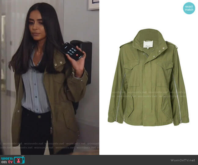 Zippered Field Jacket by 3.1 Phillip Lim worn by Saanvi (Parveen Kaur) on Manifest