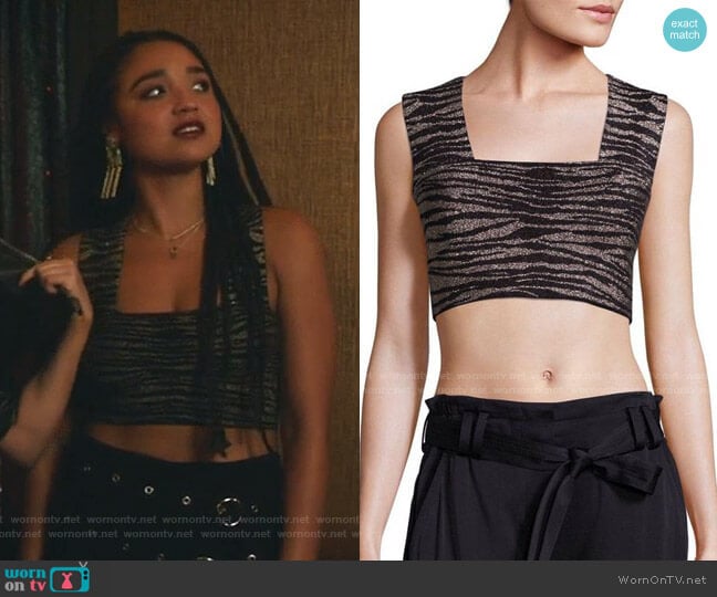 Ali Striped Cropped Top by A.L.C. worn by Kat Edison (Aisha Dee) on The Bold Type