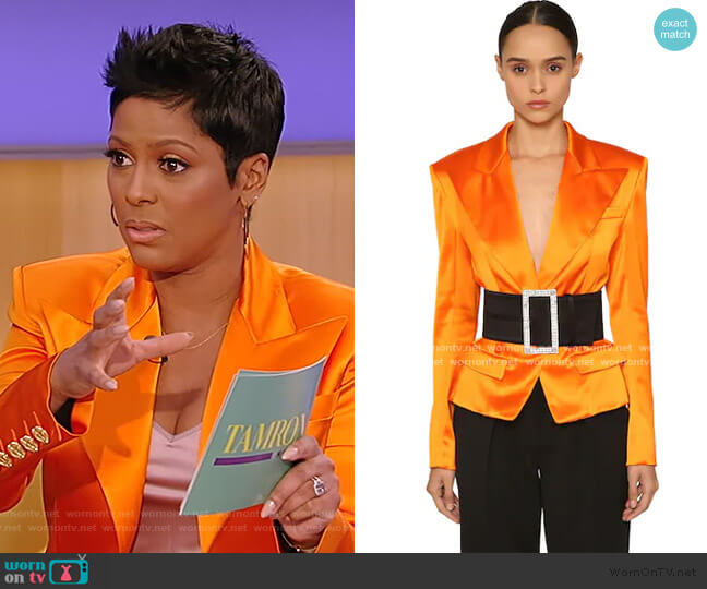 Single Button Satin Blazer by Alexandre Vauthier worn by Tamron Hall on Tamron Hall Show