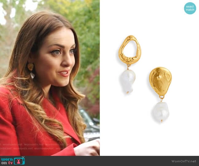 The Infernal Storm Freshwater Pearl Drop Earrings by Alighieri worn by Fallon Carrington (Elizabeth Gillies) on Dynasty