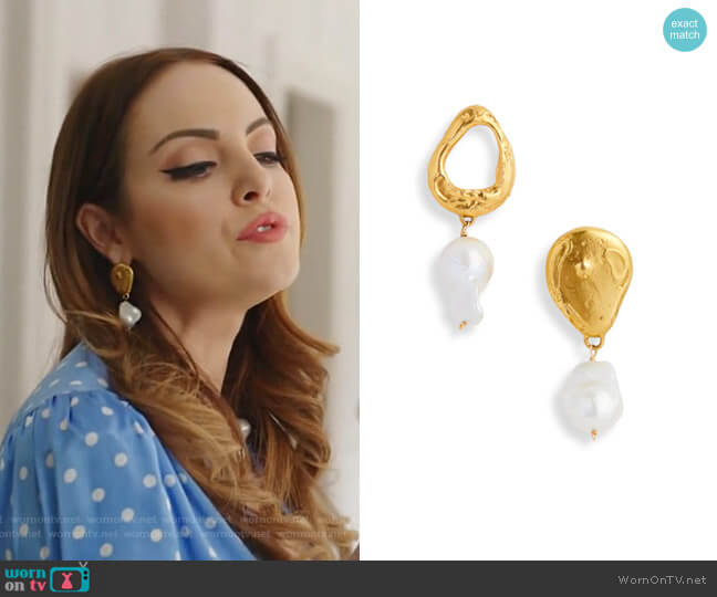 The Infernal Storm Freshwater Pearl Drop Earrings by Alighieri worn by Fallon Carrington (Elizabeth Gillies) on Dynasty