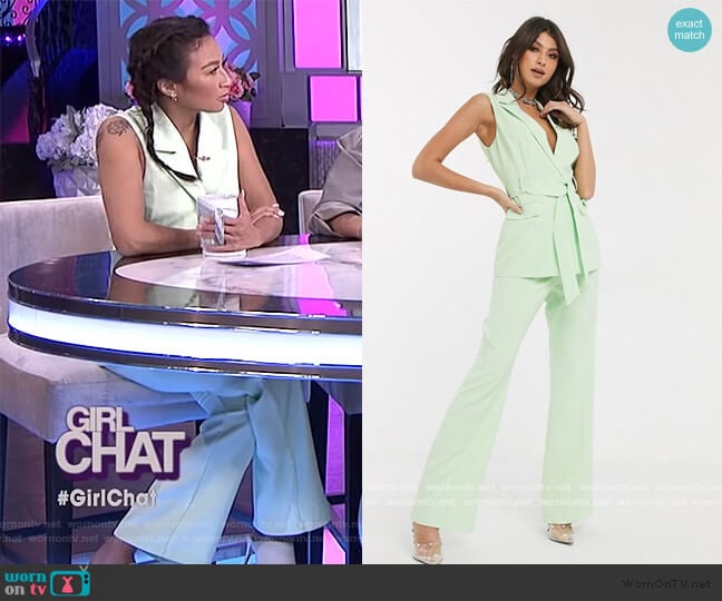 Tailored Pants by 4th and Reckless at ASOS worn by Jeannie Mai on The Real