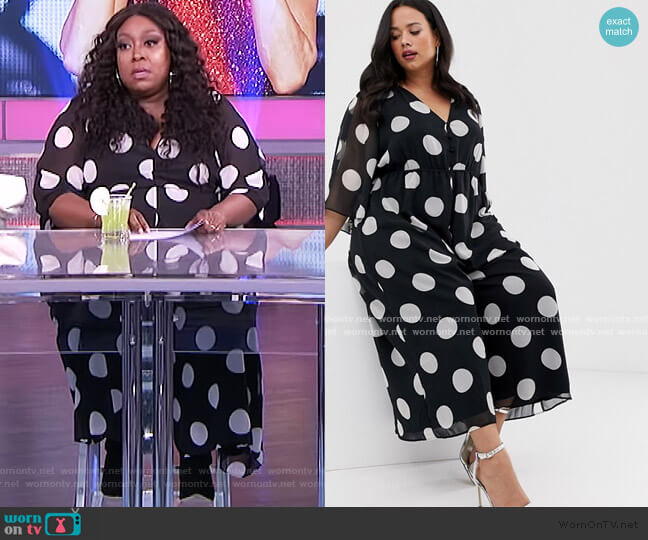 WornOnTV: Loni’s black polka dot jumpsuit on The Real | Loni Love ...