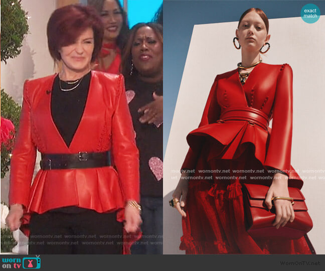 Spring/Summer 2020 Pre Collection by Alexander McQueen worn by Sharon Osbourne on The Talk