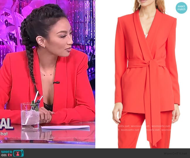 Denny Belted Blazer by Alice + Olivia worn by Jeannie Mai on The Real