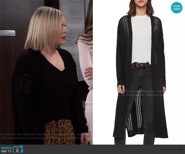 All Saints Mara Duster Cardigan worn by Maxie Jones (Kirsten Storms) on General Hospital