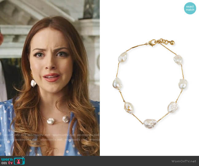 Baroque 7-Pearl Necklace by Lulu Frost worn by Fallon Carrington (Elizabeth Gillies) on Dynasty