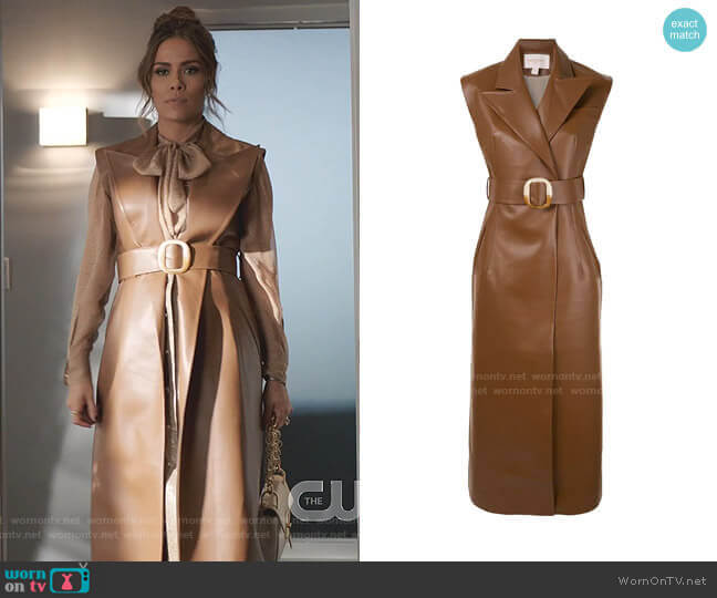 Belted Longline Vest by Materiel worn by Cristal Jennings (Daniella Alonso) on Dynasty