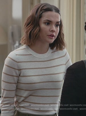 Callie’s white stripe sweater on Good Trouble