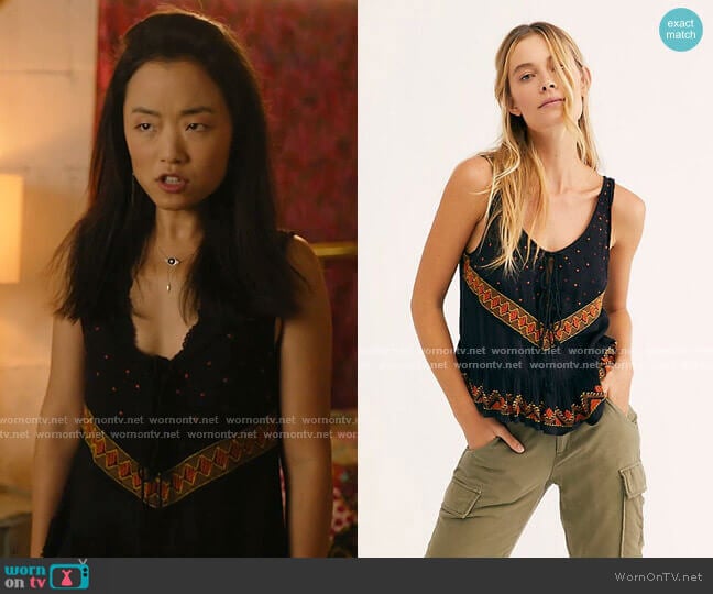 Cambrey Top by Free People worn by Janet (Andrea Bang) on Kims Convenience